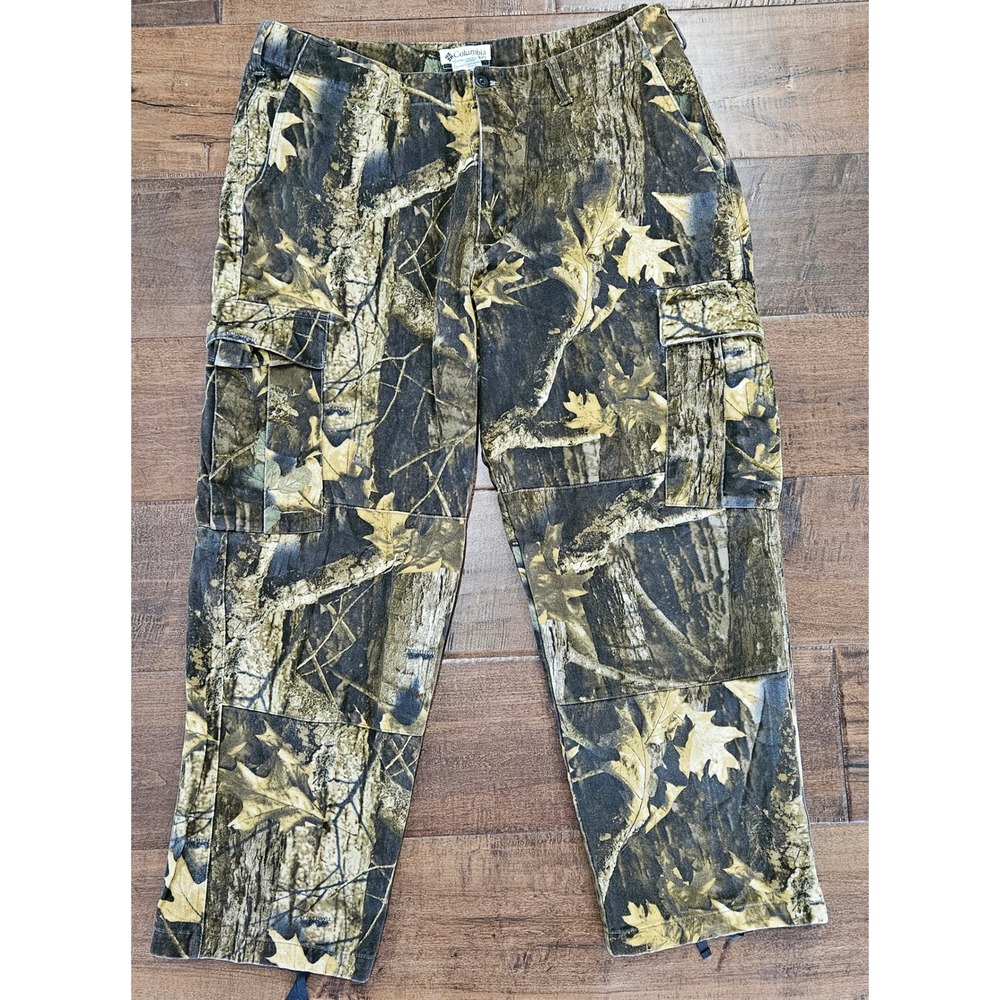Columbia Mens Leaf Timberwolf Camo Cargo‎ Pants 40x32 Hunting  Unlined